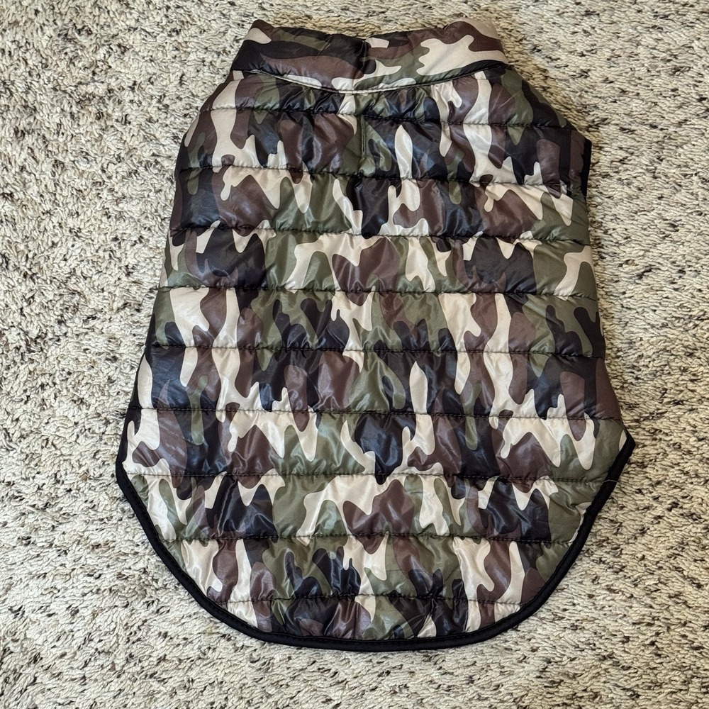 Top Paw Dog Puffy Rain Sweater And Coat Jacket Camouflage Large